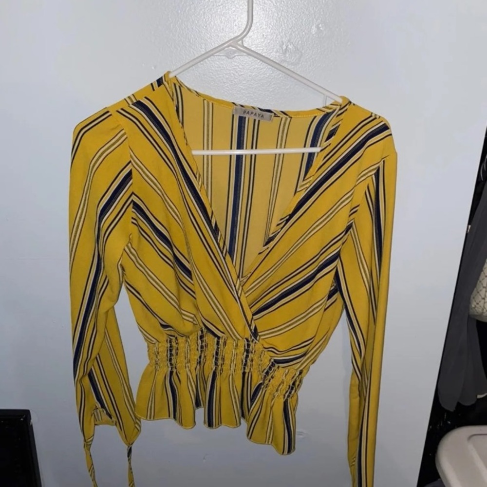 Yellow long sleeve blouse